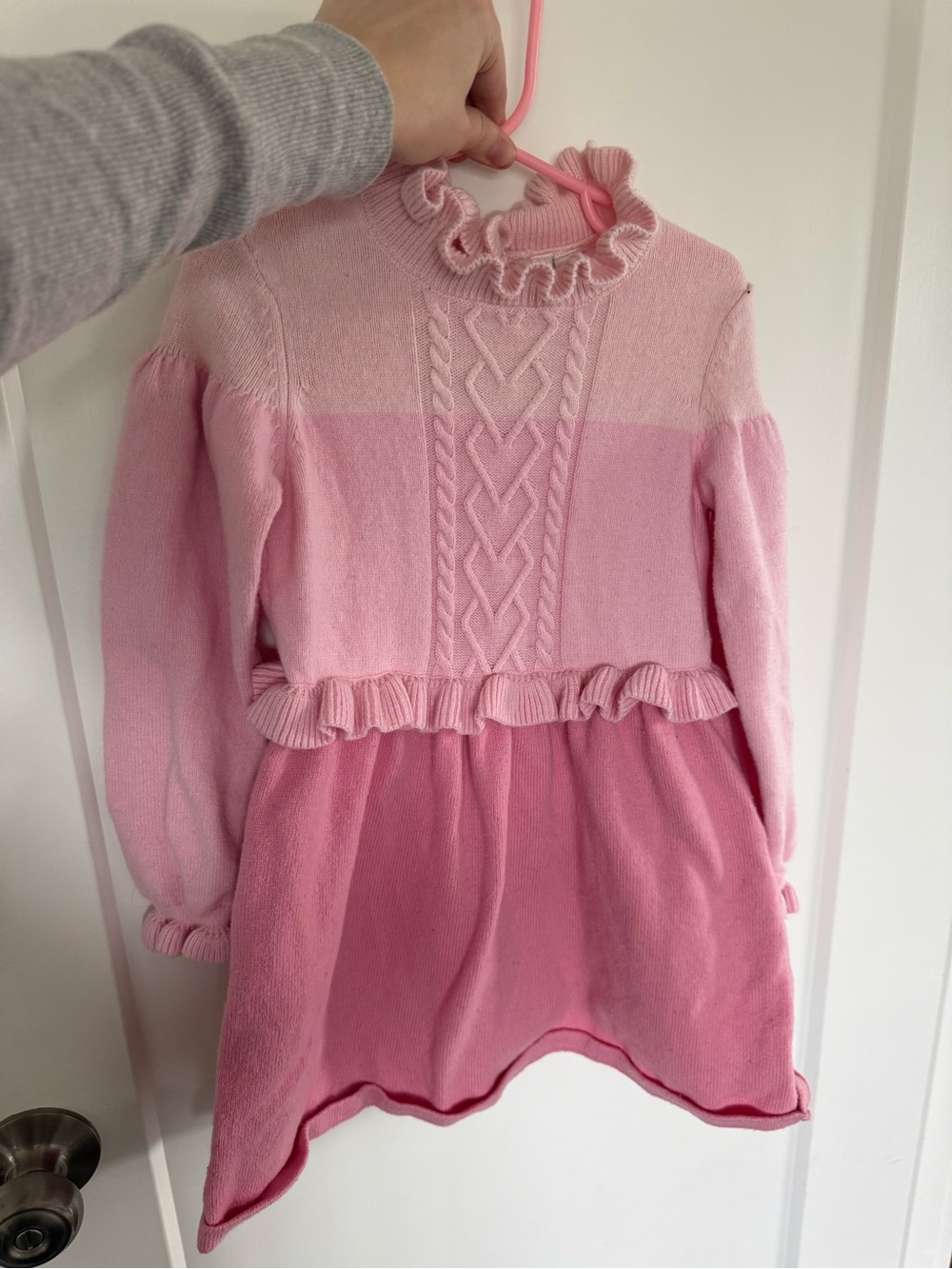 Janie and Jack 4T Girls' Pink Ruffle Knit Dress